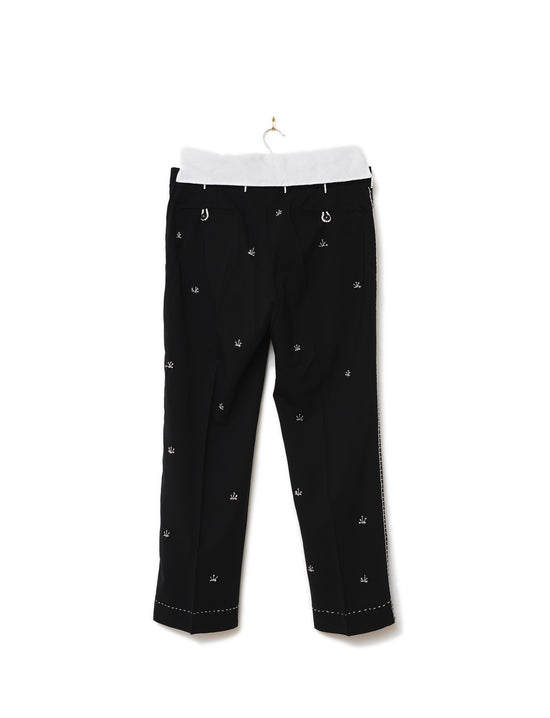 STUDIO PURAS BLACK EMBROIDERED PANTS