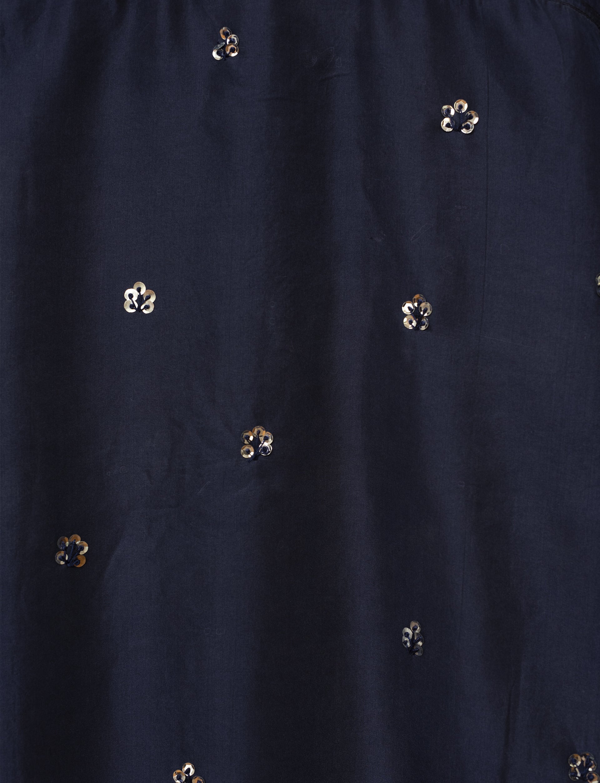 STUDIO PURAS BLUE SILK EMBROIDERED SHIRT