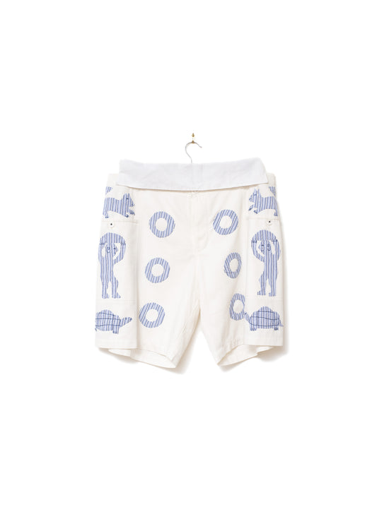 STUDIO PURAS  COTTON APPLIQUÉ SHORTS