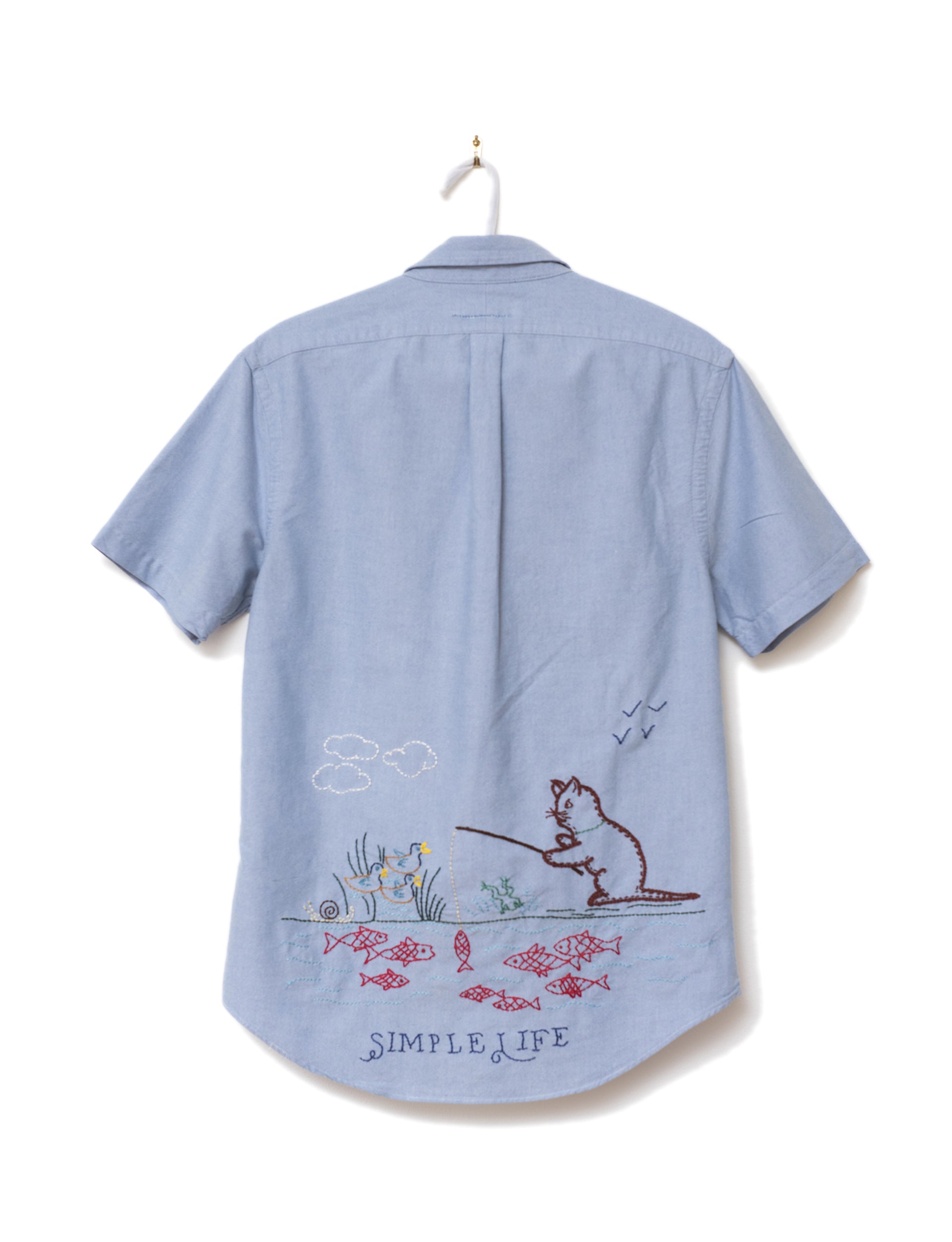 STUDIO PURAS EMBROIDERED CHAMBRAY SHIRT