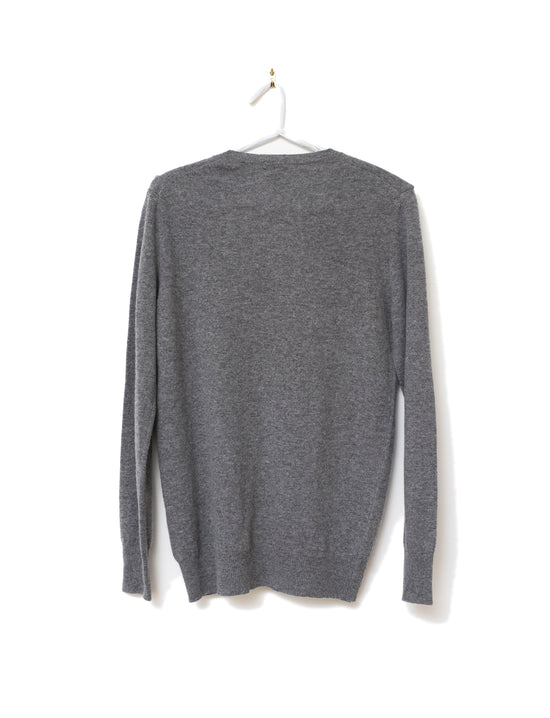 STUDIO PURAS GREY MERINO EMBELLISHED KNIT