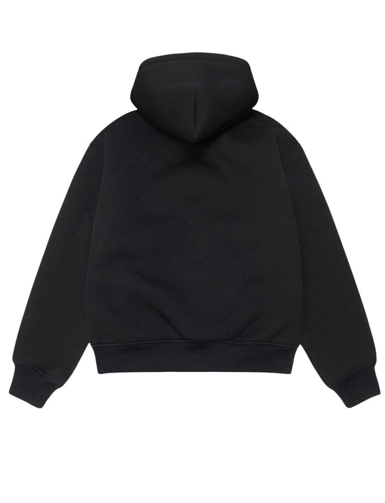 STÜSSY BONDED SHERPA HOODIE BLACK