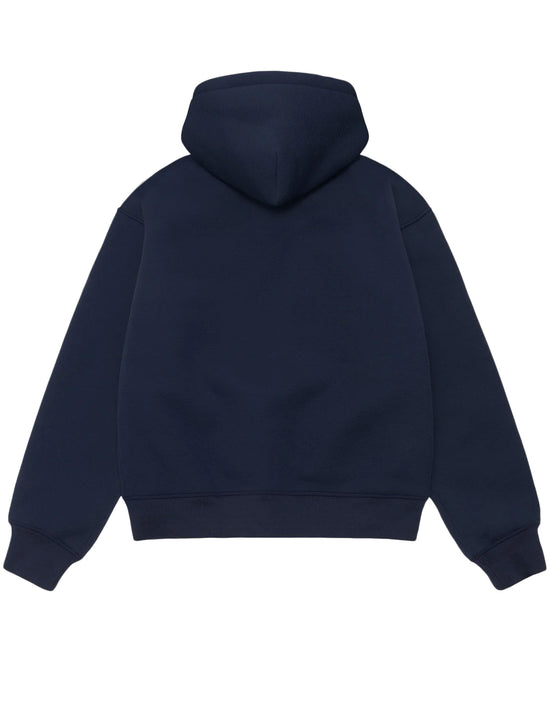 STÜSSY BONDED SHERPA HOODIE NAVY