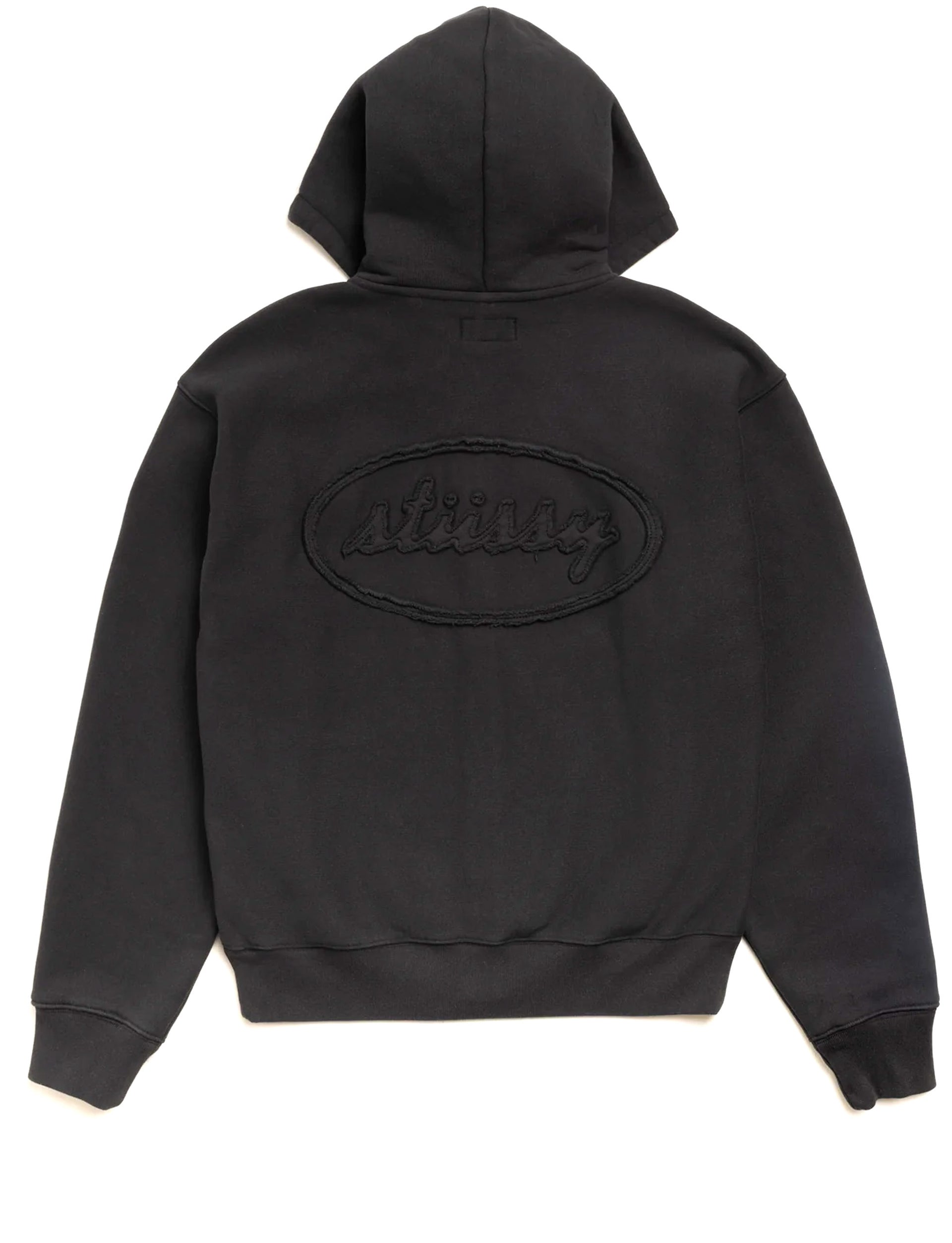 STÜSSY Cursive Applique Zip Hood BLACK