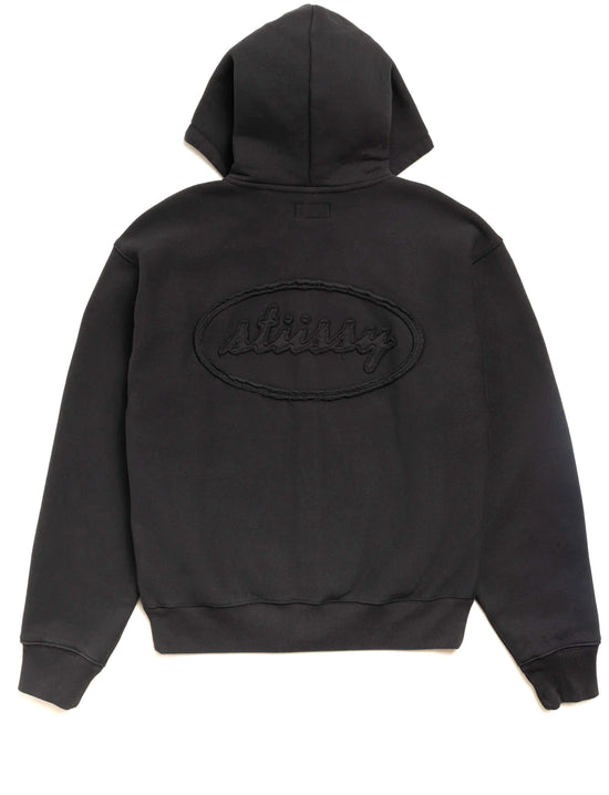 STÜSSY Cursive Applique Zip Hood BLACK