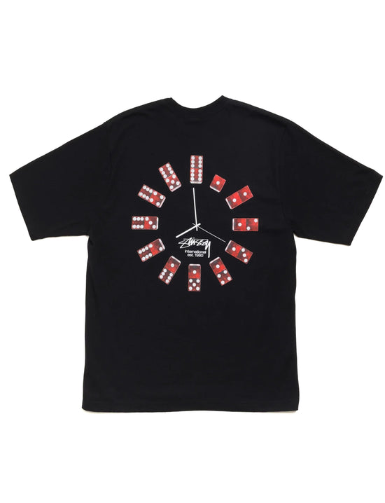 STÜSSY DICE CLOCK TEE BLACK