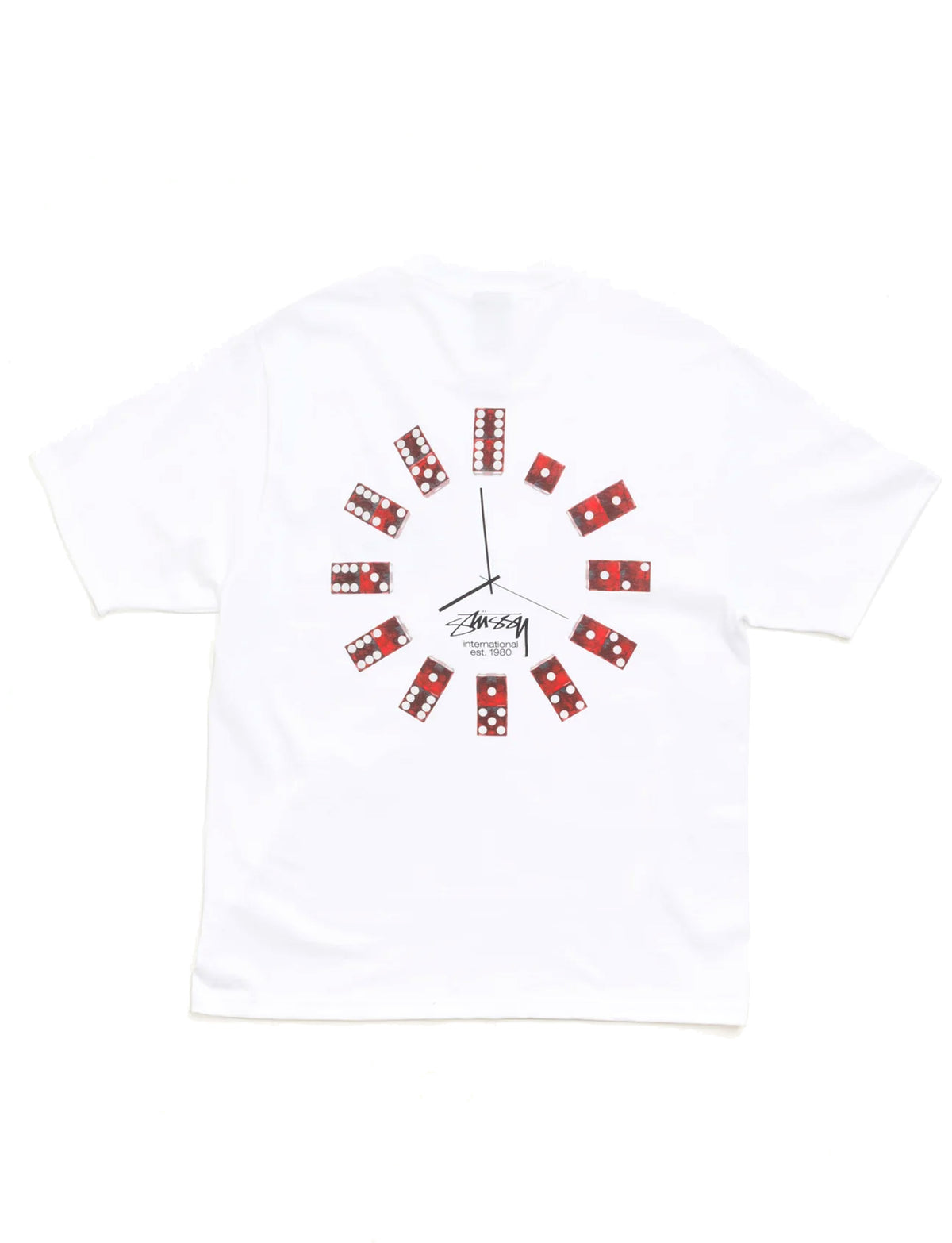 STÜSSY DICE CLOCK TEE WHITE