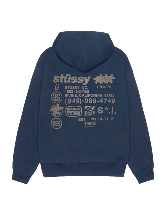 STÜSSY DNA ZIP HOODIE NAVY