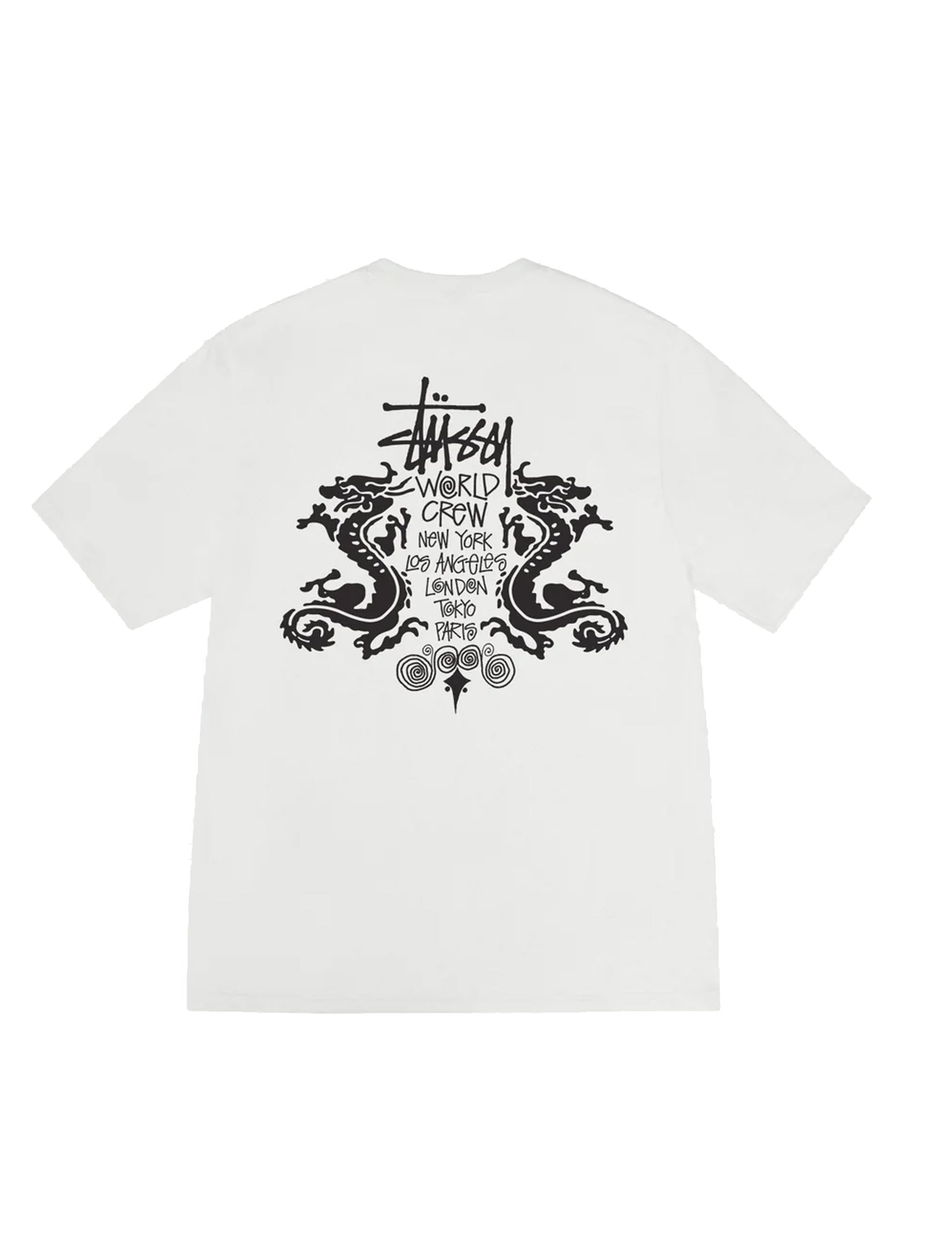 STÜSSY Double Dragon Pig. Dyed Tee Natural