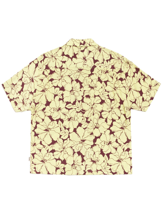 STÜSSY FLORAL HAWAIIAN SHIRT LIME