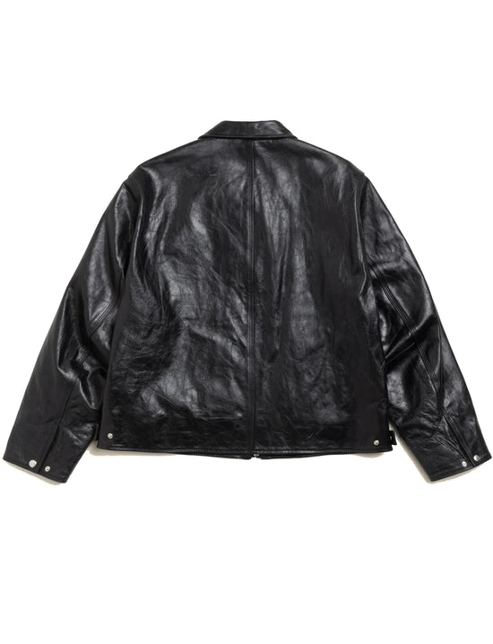 STÜSSY GARAGE JACKET LEATHER BLACK