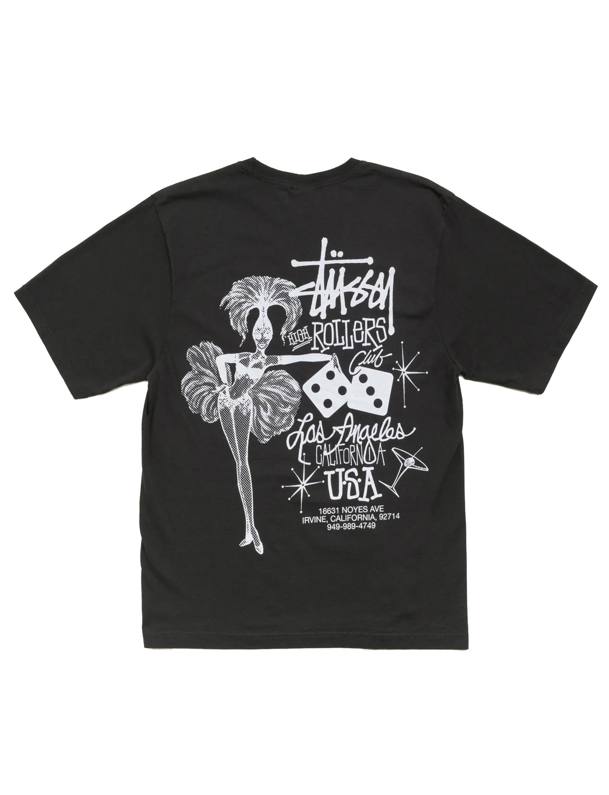 STÜSSY HIGH ROLLERS TEE FADED BLACK