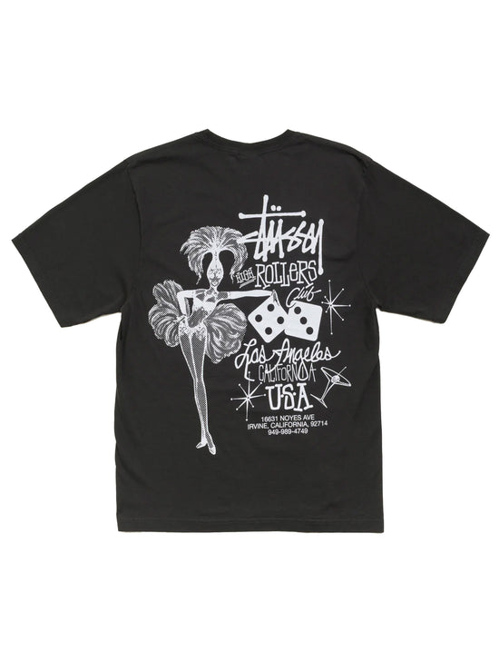 STÜSSY HIGH ROLLERS TEE FADED BLACK