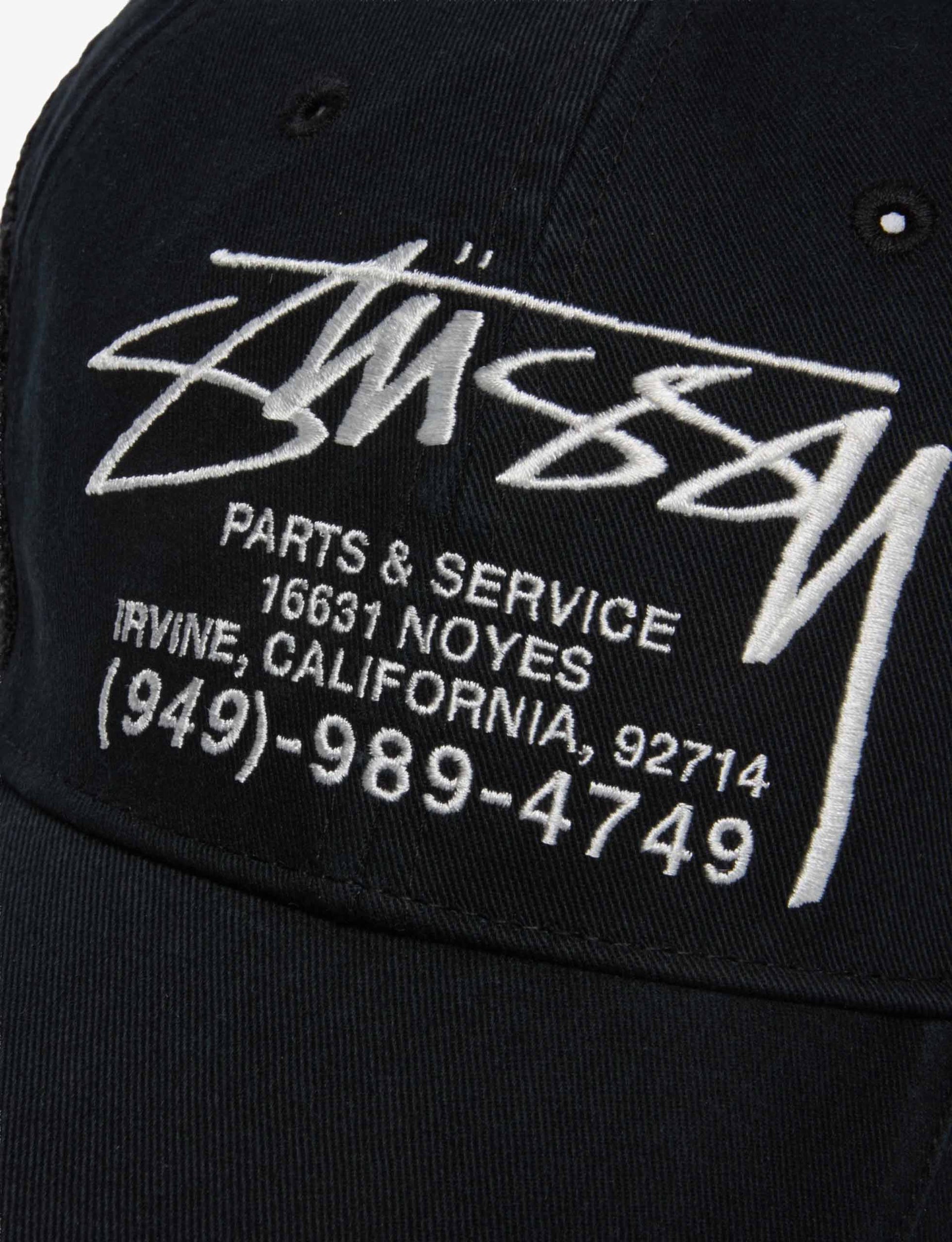 STÜSSY Lp Service Mesh Strapback Cap BLACK