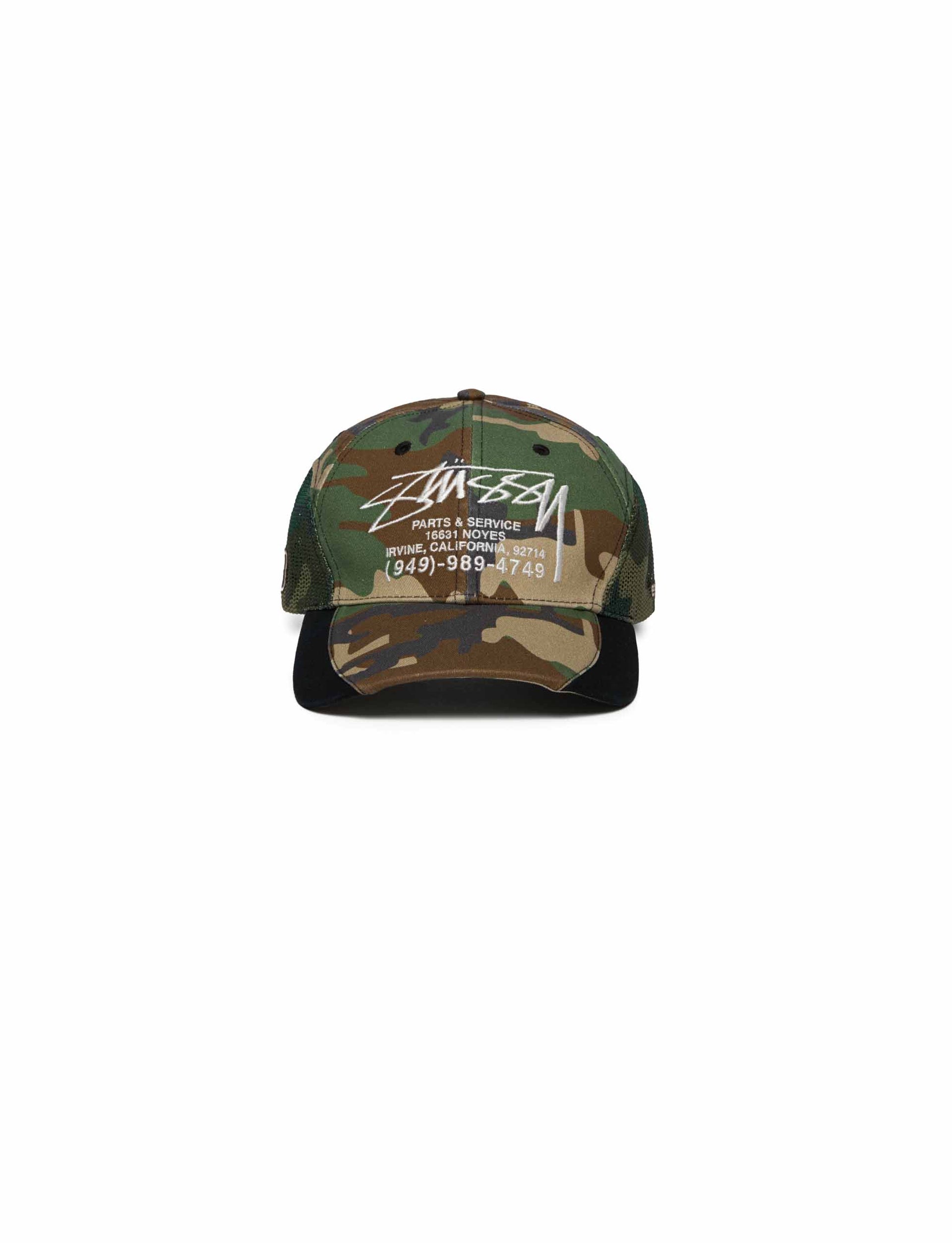 STÜSSY Lp Service Mesh Strapback Cap CAMO