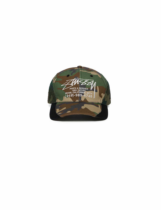 STÜSSY Lp Service Mesh Strapback Cap CAMO