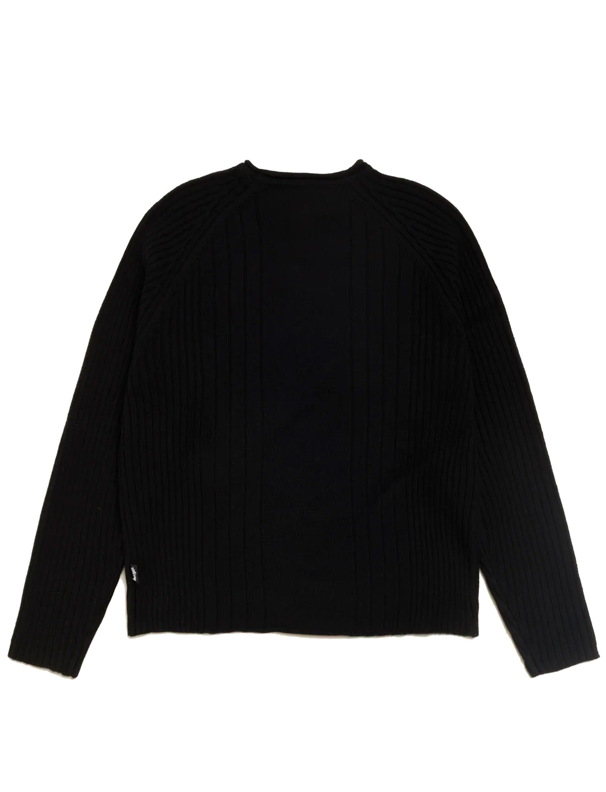 STÜSSY MERINO ROLL NECK SWEATER BLACK