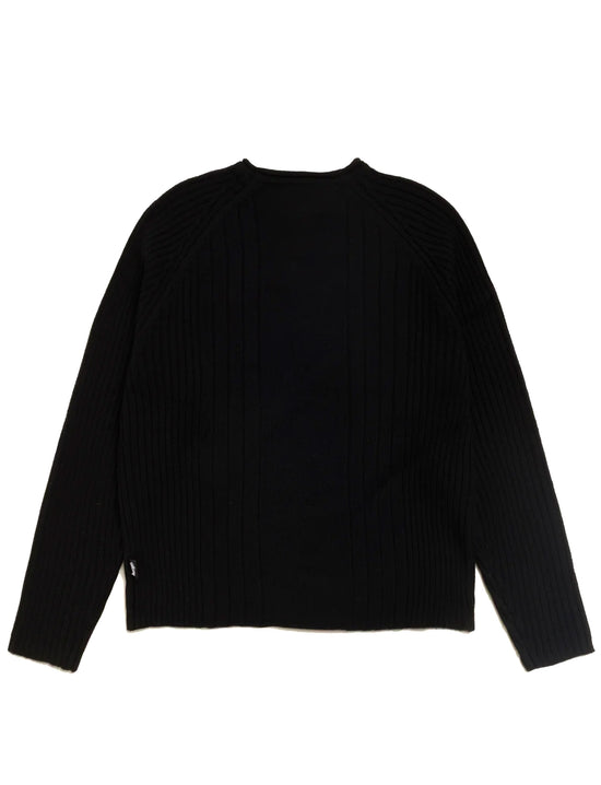 STÜSSY MERINO ROLL NECK SWEATER BLACK