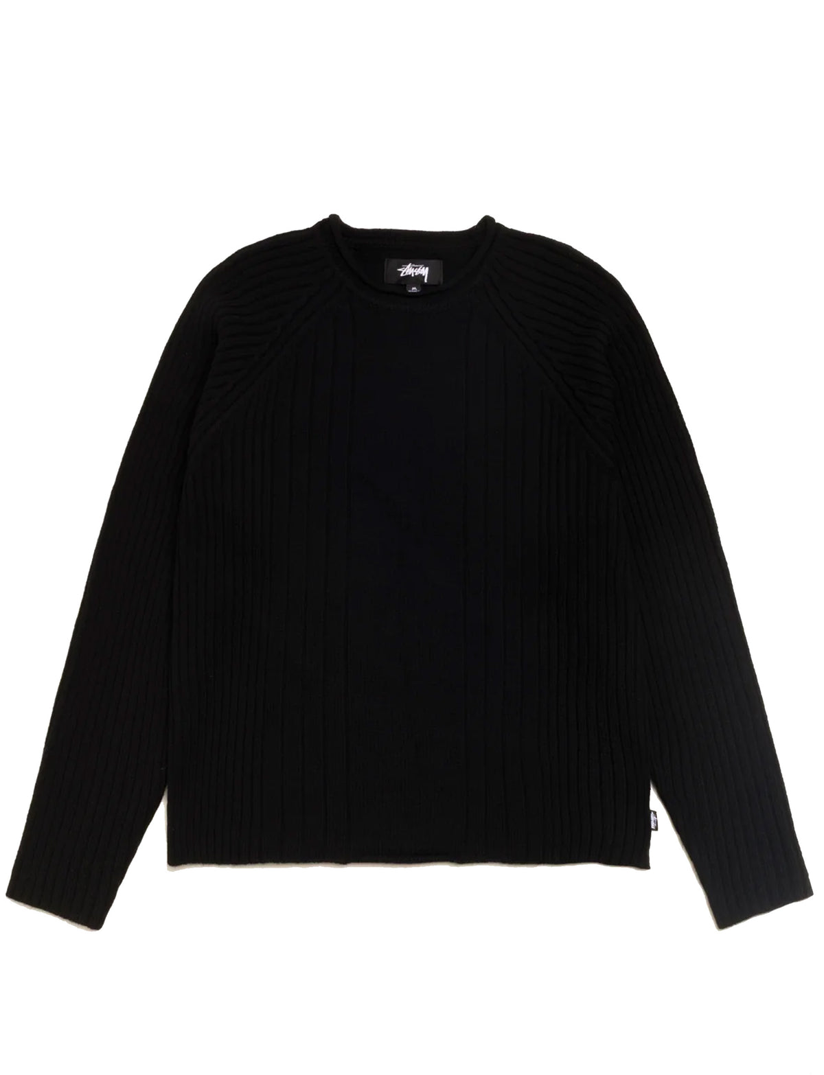 STÜSSY MERINO ROLL NECK SWEATER BLACK