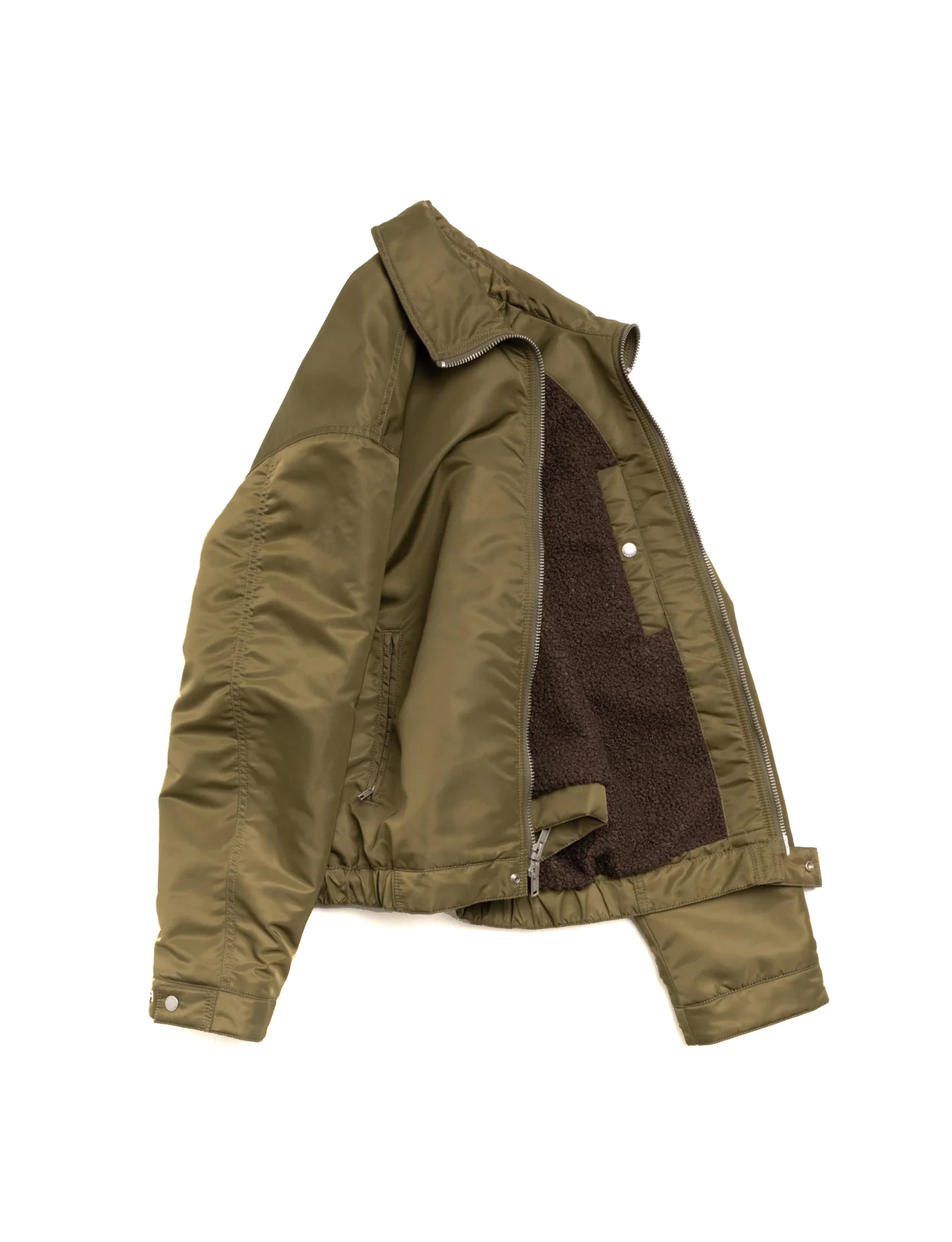 STÜSSY Pile Lined Zip Jacket Olive