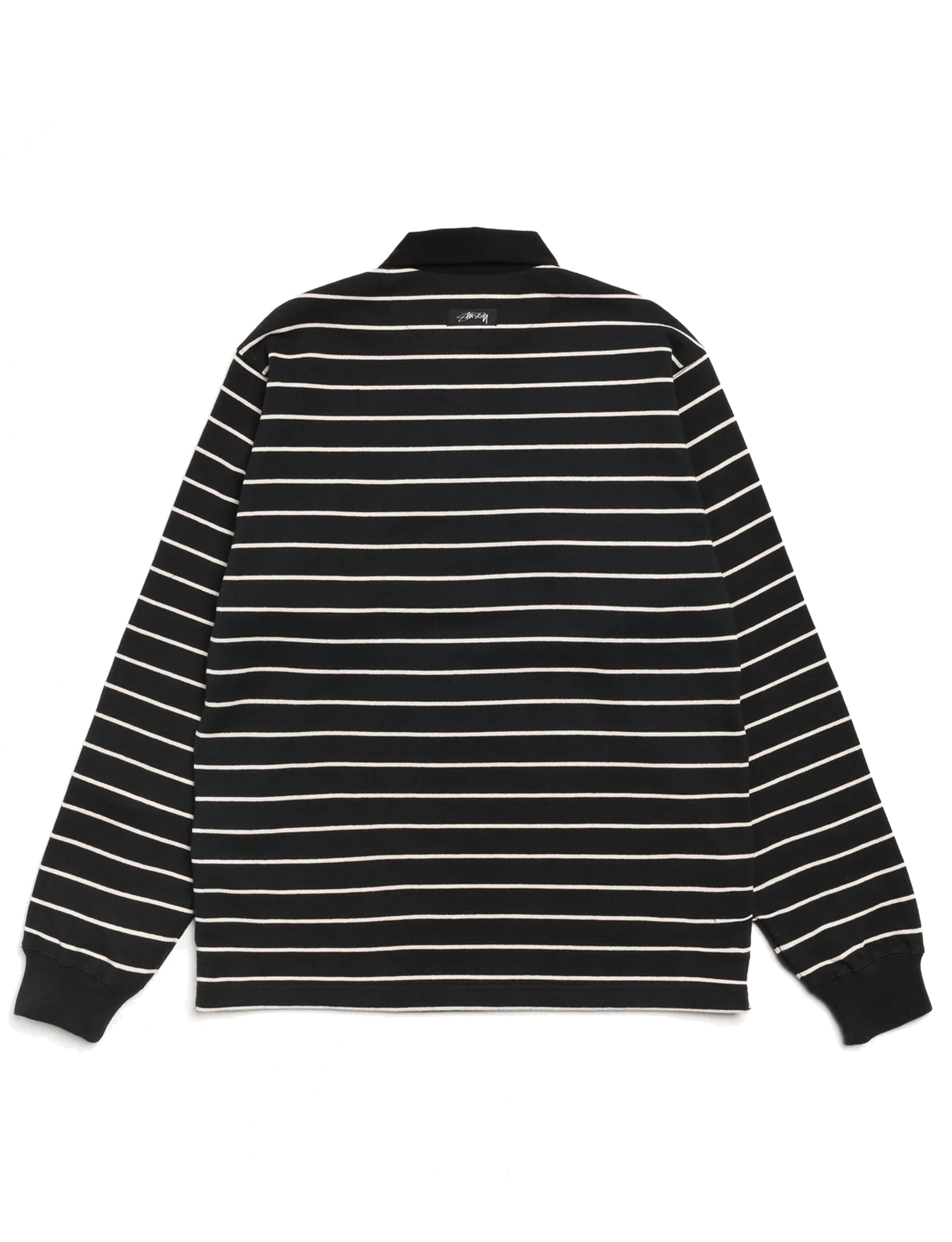 STÜSSY Pin Striped Rugby BLACK - minishopmadrid