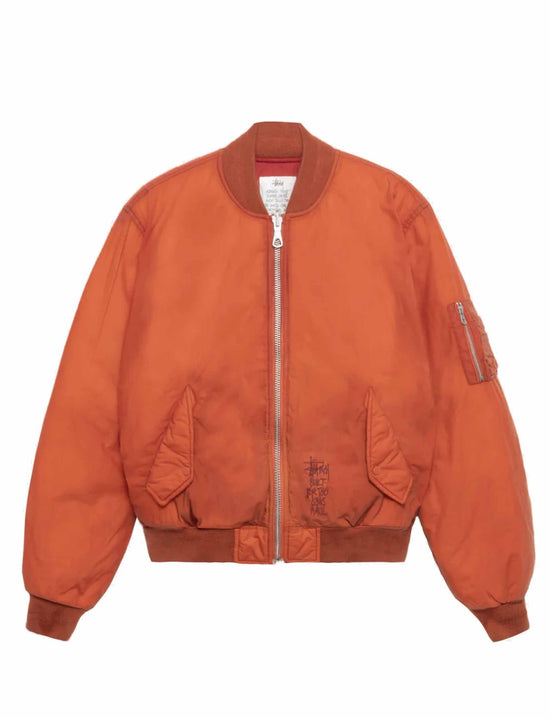 STÜSSY Quilted Bomber Waxed RUST