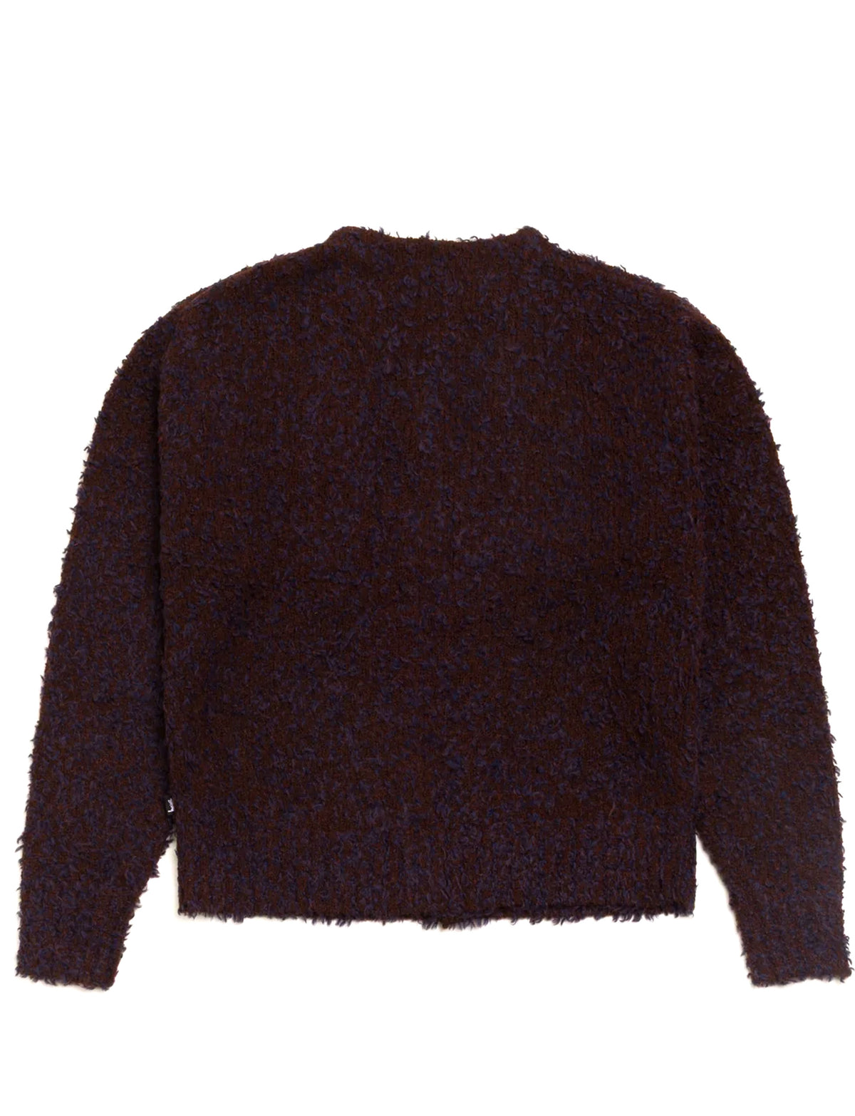 STÜSSY TEXTURED CARDIGAN NAVY BROWN