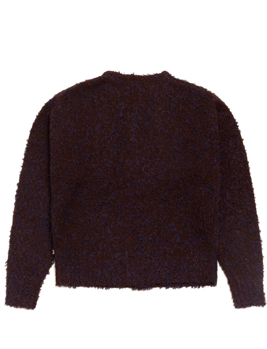 STÜSSY TEXTURED CARDIGAN NAVY BROWN