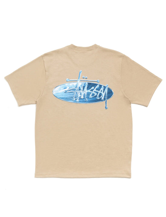 STÜSSY WAVE OVAL TEE KHAKI