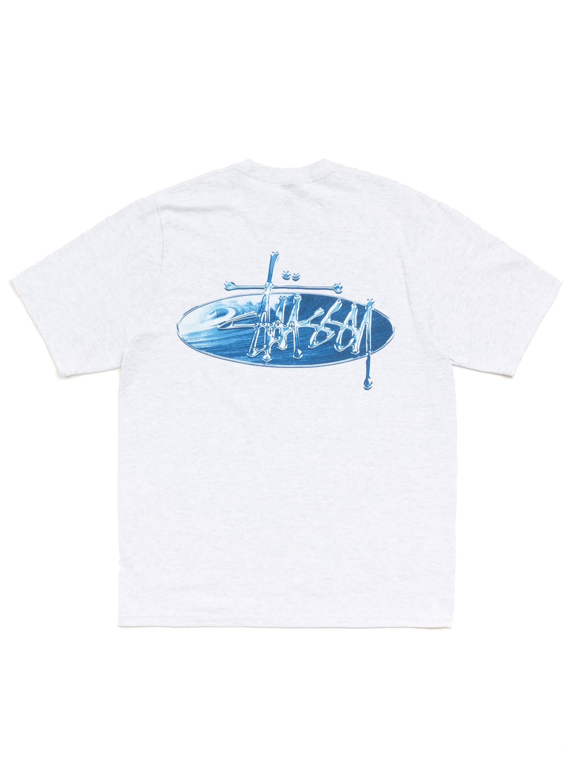 STÜSSY WAVE OVAL TEE ash heather