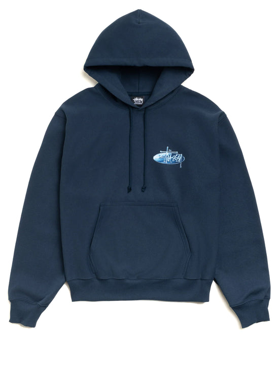 STÜSSY Wave Oval Hood NAVY