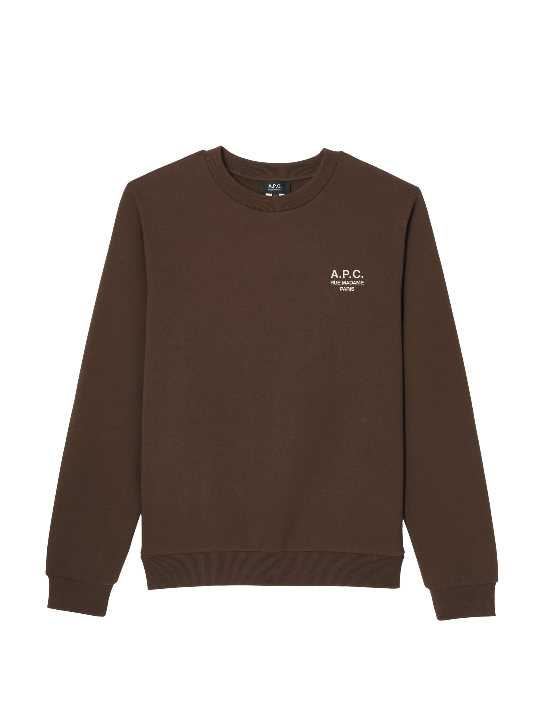 A.P.C. SWEAT STANDARD RUE MADAME ECRU BROWN