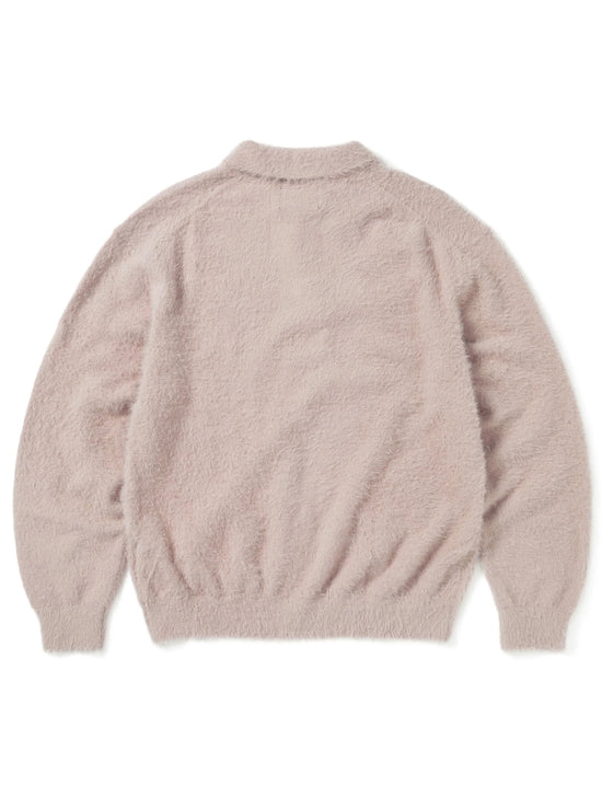 THISISNEVERTHAT SCT-Logo Shaggy Knit Polo Pink