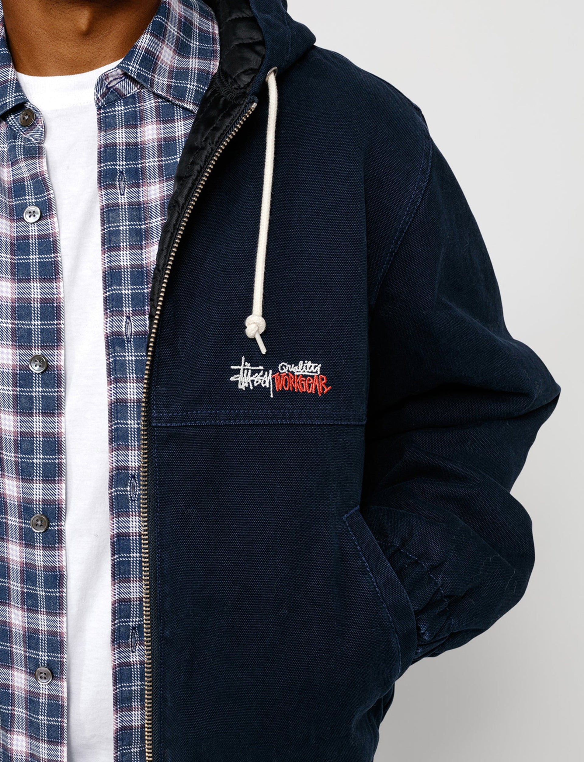 STÜSSY Canvas Insulated Work Jacket NAVY