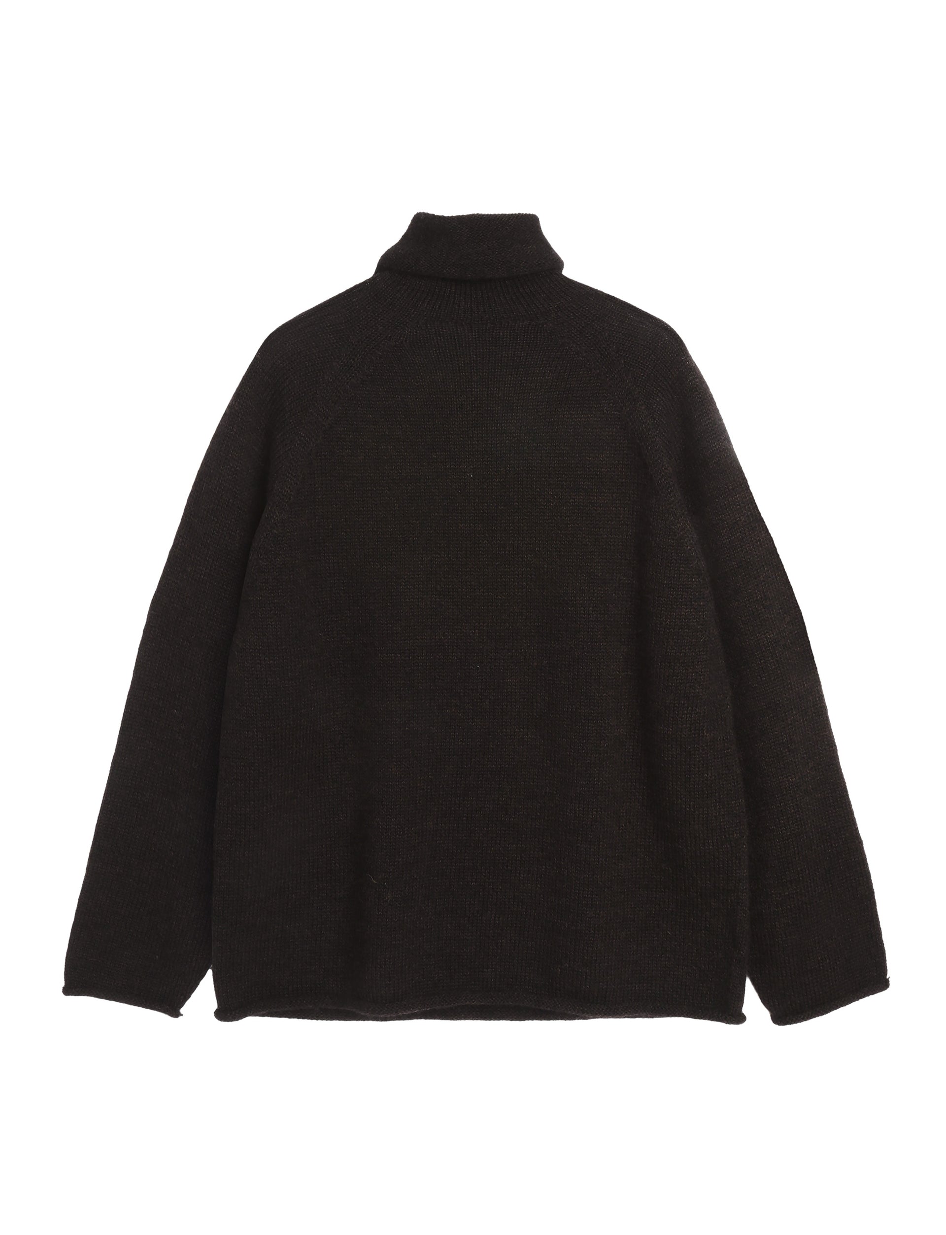 YOUMUSTCREATE RUNAWAY NECK KNIT SWEATER DARK BROWN