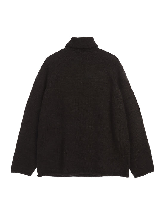 YOUMUSTCREATE RUNAWAY NECK KNIT SWEATER DARK BROWN