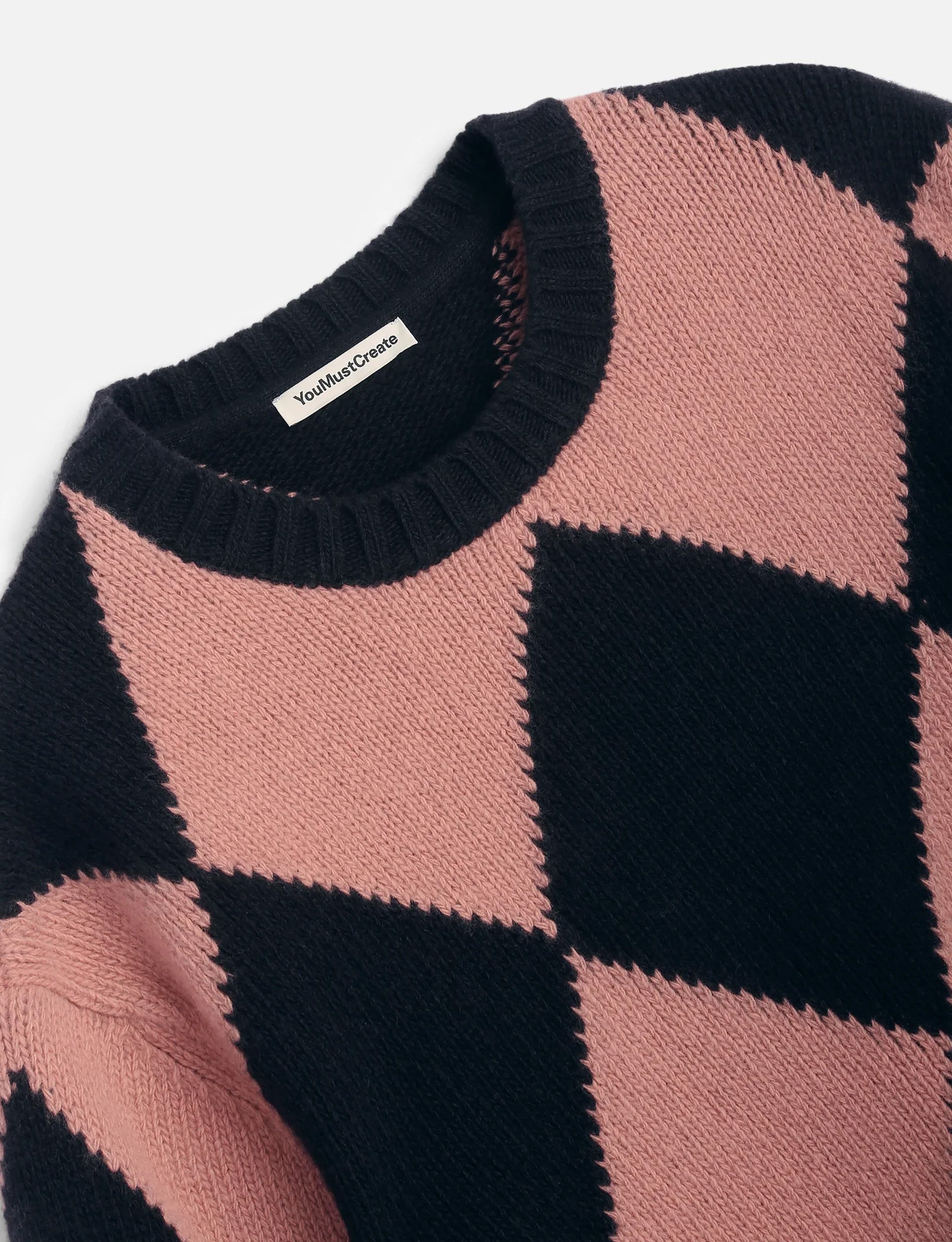 YOUMUSTCREATE FLINT CREW NECK  BLACK/PINK
