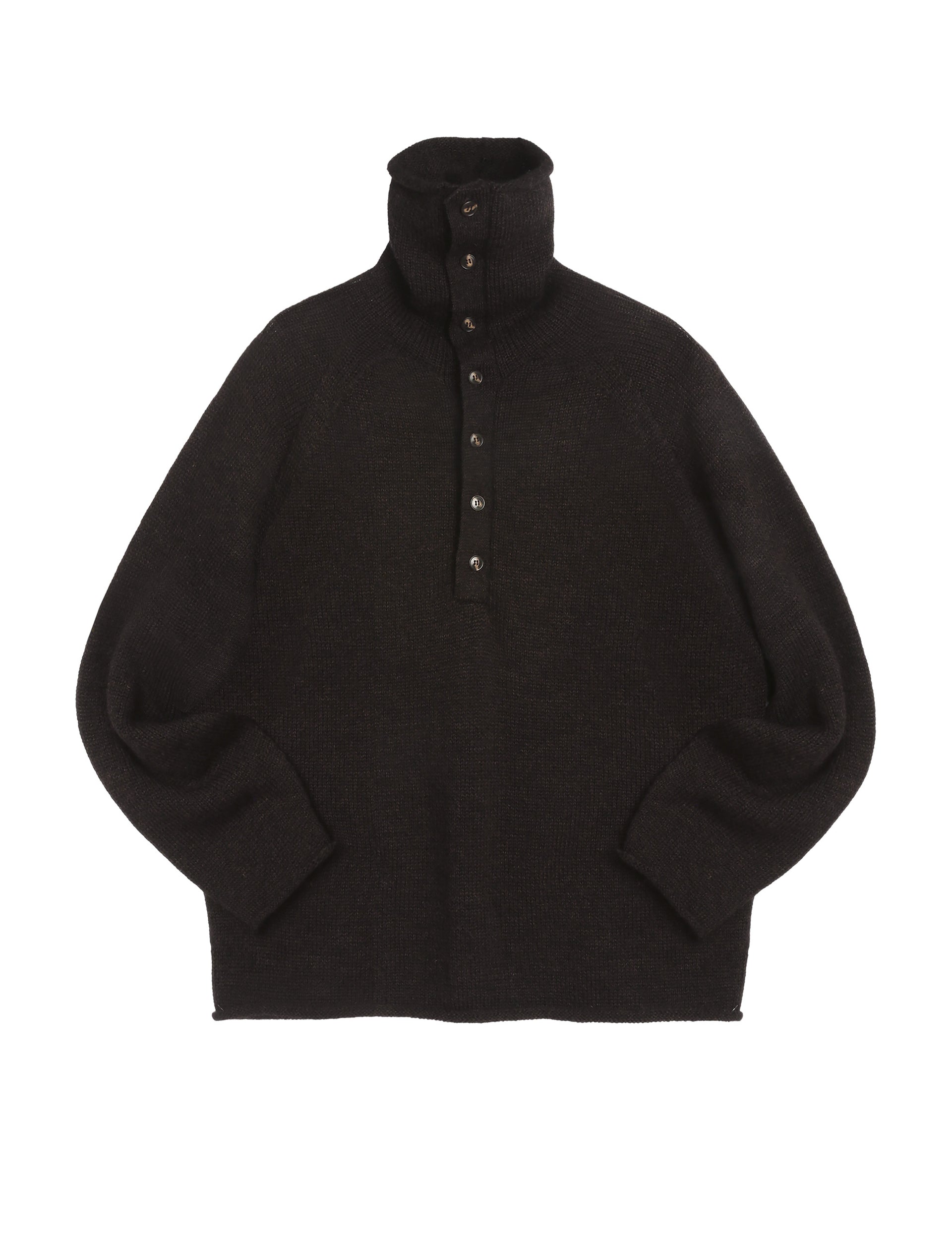 YOUMUSTCREATE RUNAWAY NECK KNIT SWEATER DARK BROWN