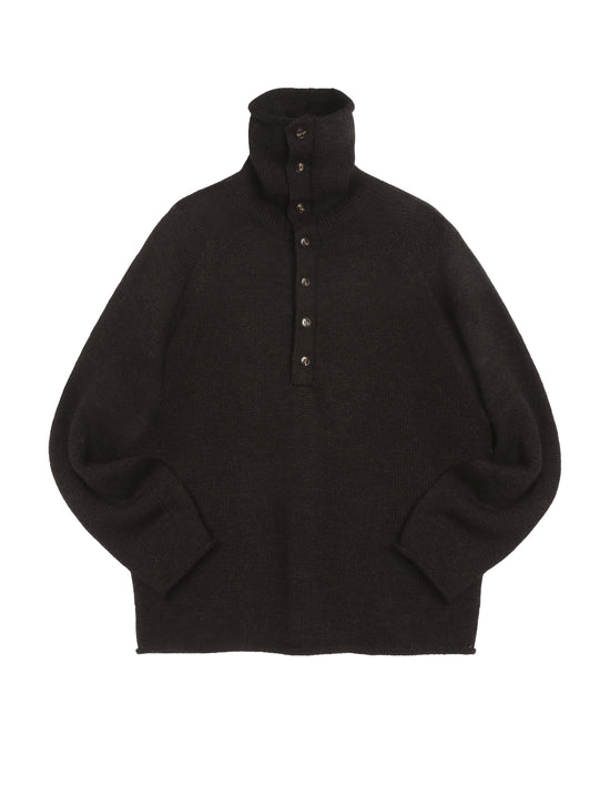 YOUMUSTCREATE RUNAWAY NECK KNIT SWEATER DARK BROWN