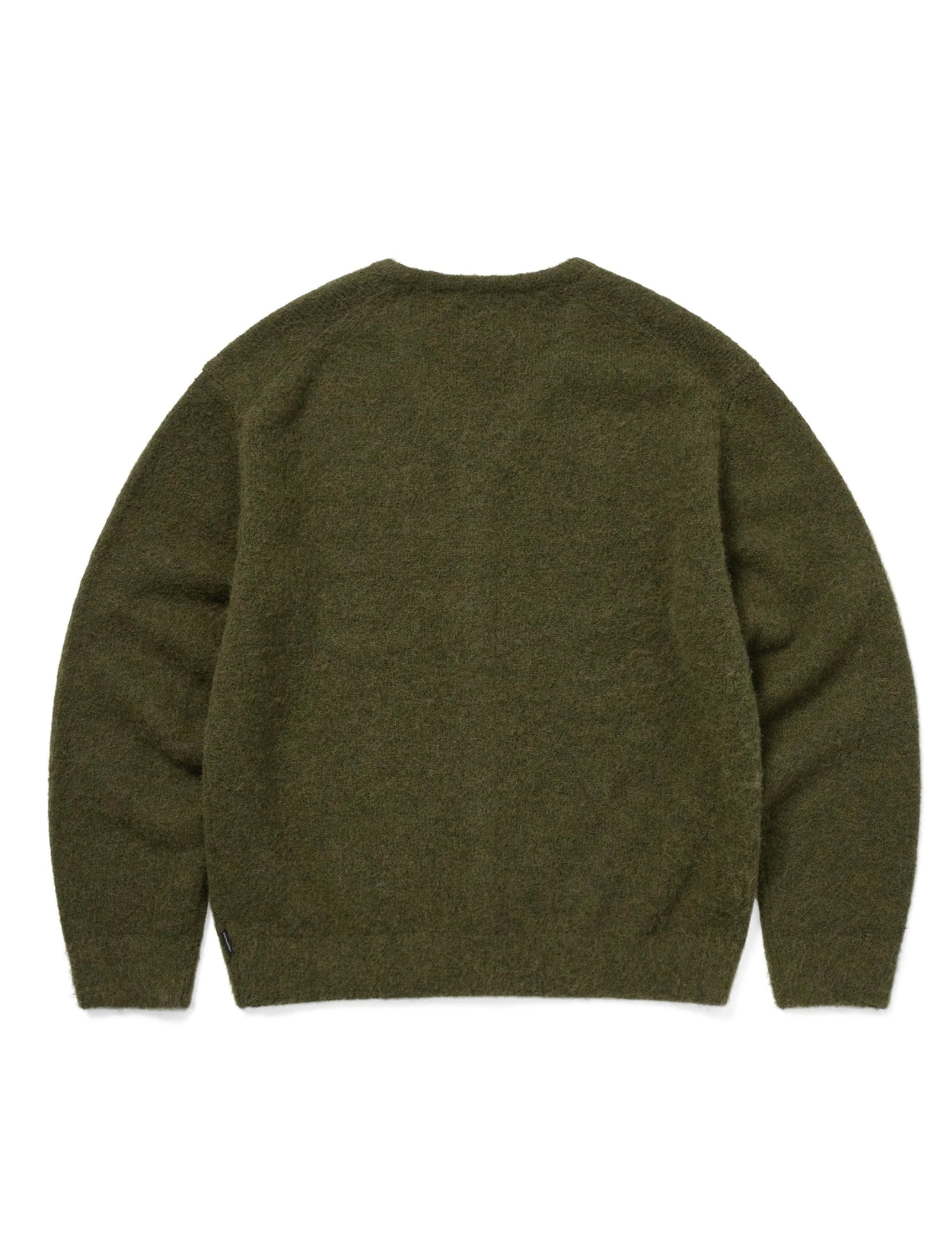 thisisneverthat Hairy Knit Cardigan Olive Green