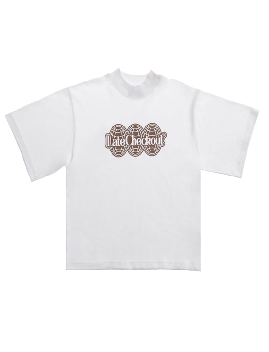 LATE CHECKOUT WORLD LOGO WHITE