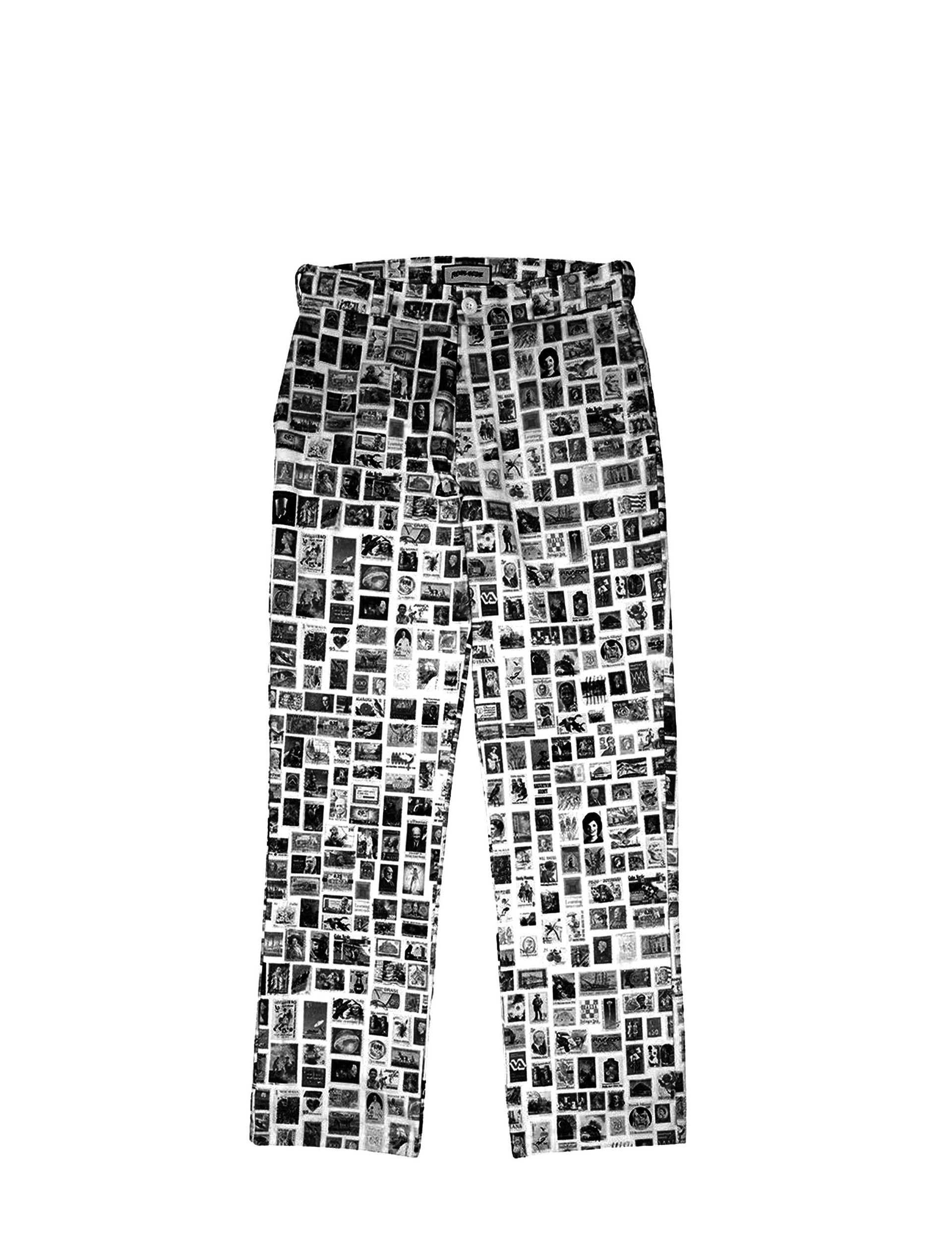 FUCKING AWESOME STAMP PANTS BLACK AND WHITE