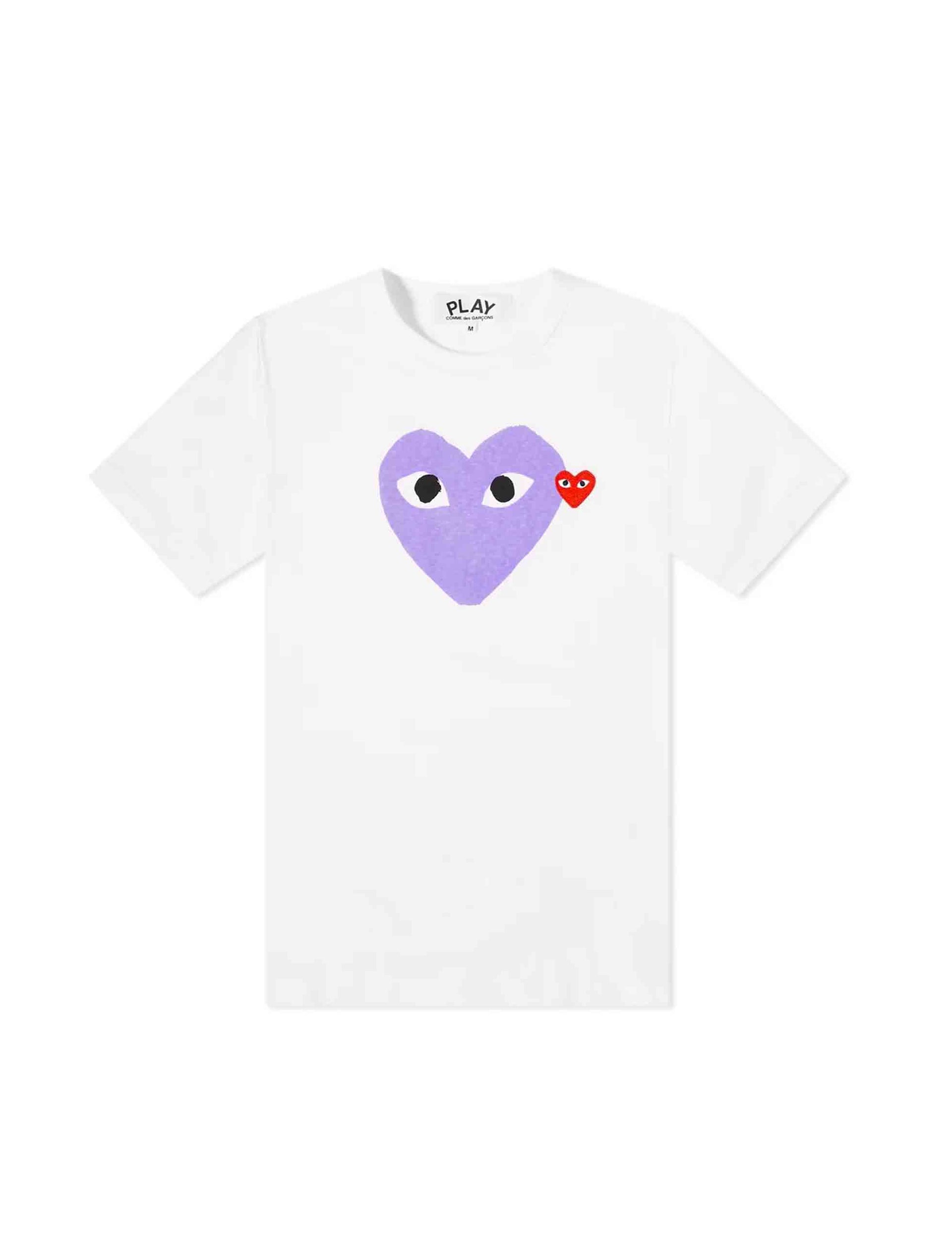 COMME DES GARCONS PLAY RED HEART COLOUR PURPLE HEART TEE