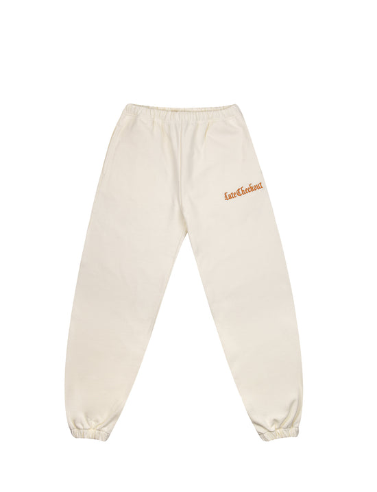 LATE CHECKOUT White/Orange Sweatpants