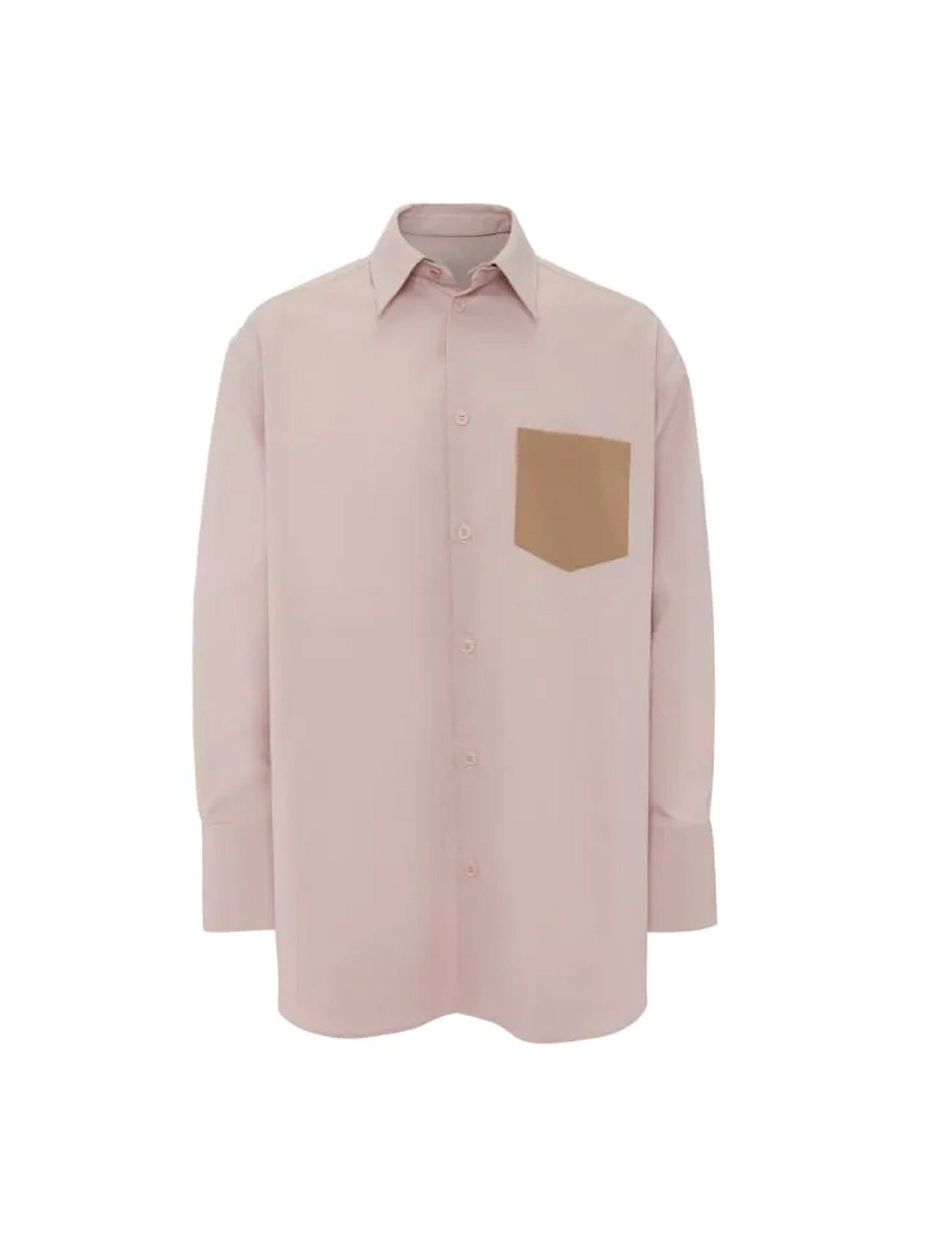 JW ANDERSON CONTRAST PATCH POCKET OVERSIZED SHIRT PINK
