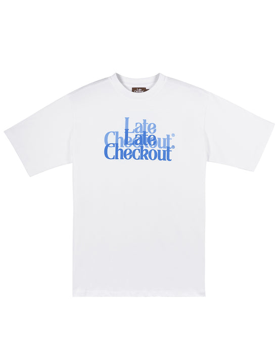 LATE CHECKOUT Double Trouble Blue Logo Tee