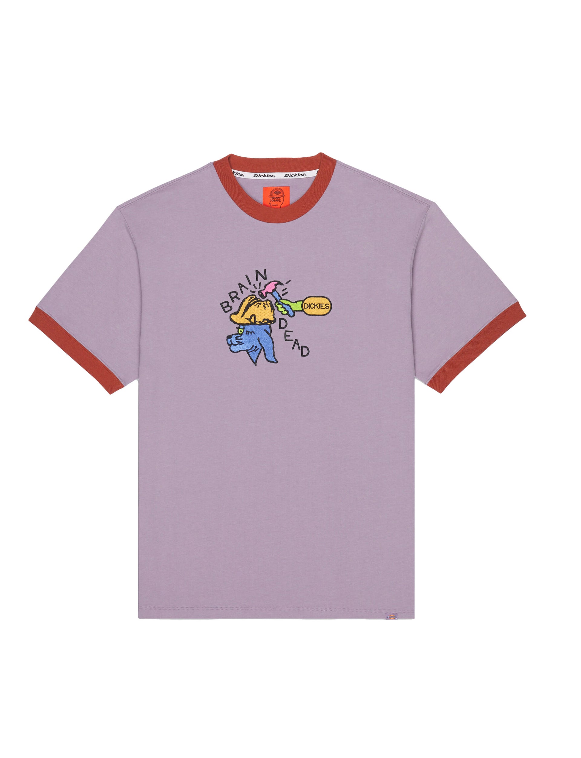 BRIAN DEAD X DICKIES EMBROIDERED RINGER TEE PURPLE ASH