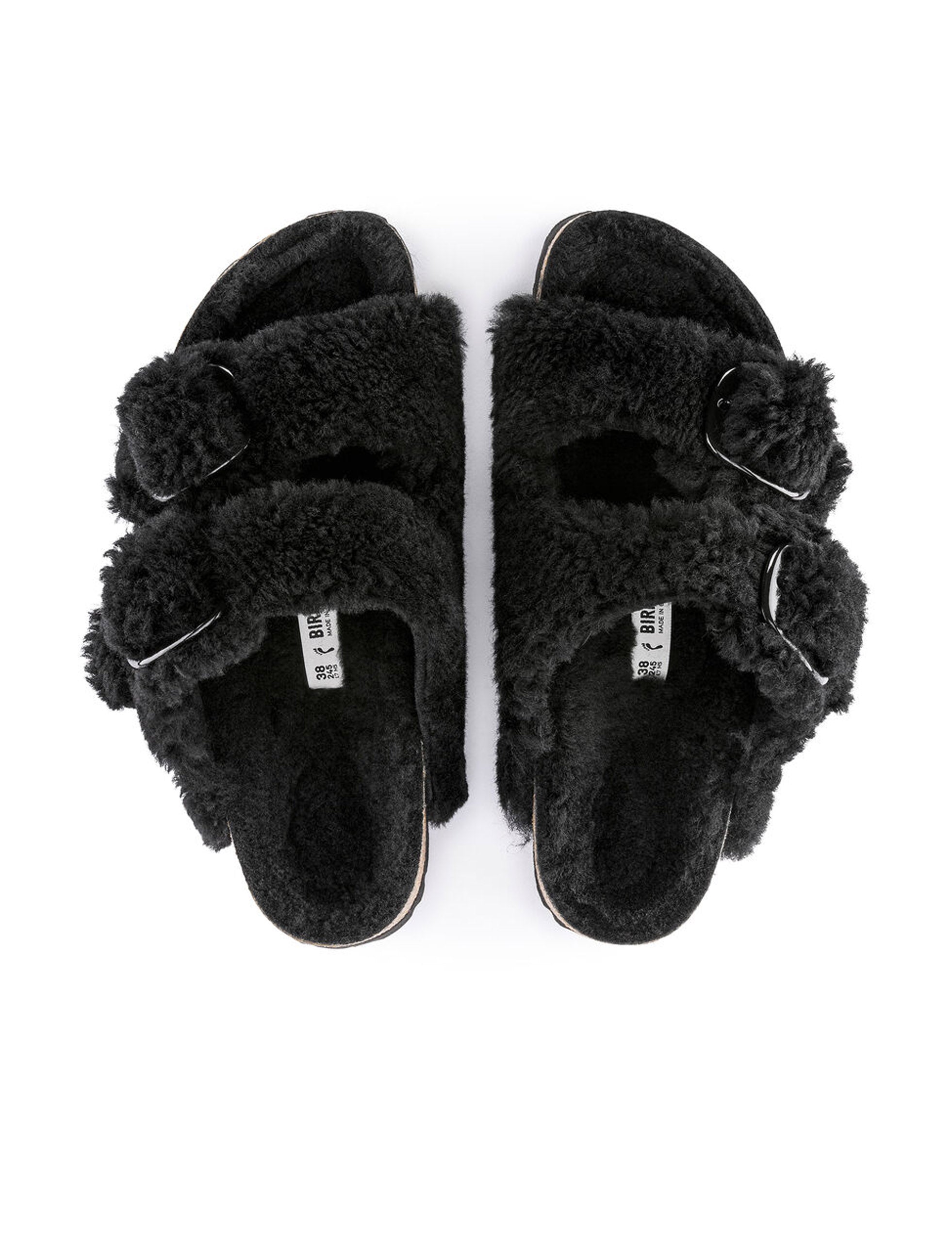 Black arizona best sale shearling birkenstocks