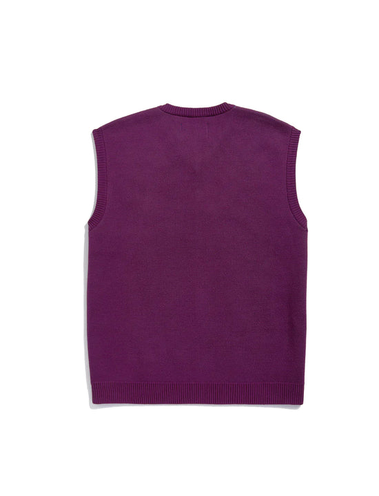 AWAKE NY FLORAL SWEATER VEST PURPLE