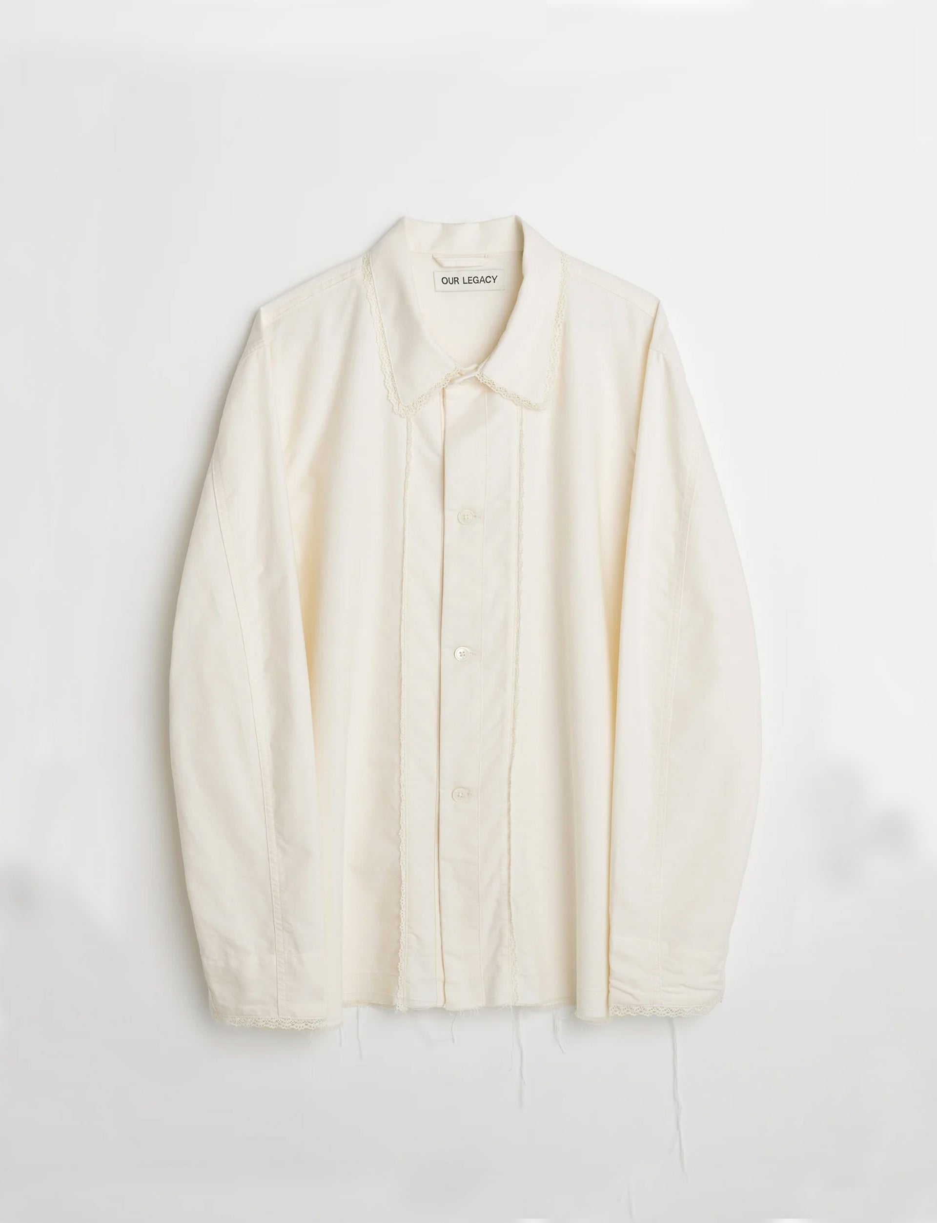 OUR LEGACY BOX SHIRT ANTIQUE WHITE OXFORD LACE